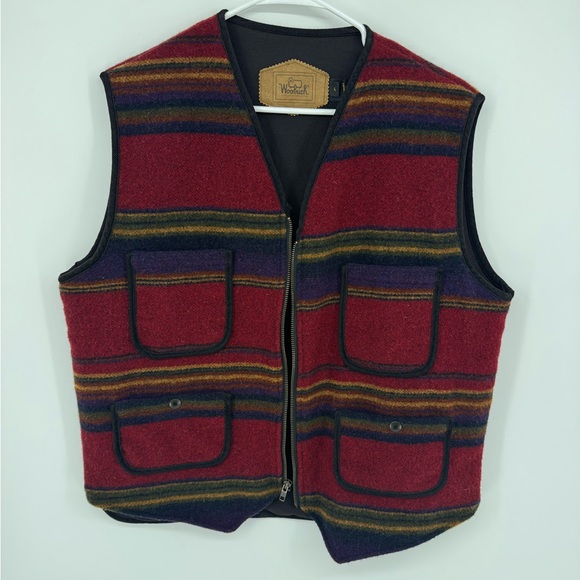 Woolrich Striped Wool Utility Vest XL - Picture 2 of 6